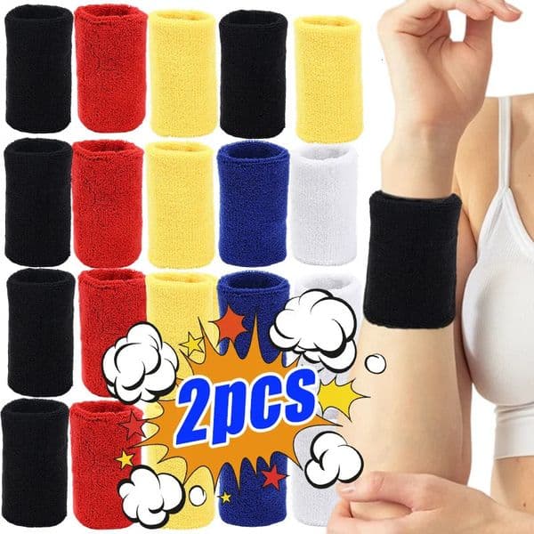 21pcs Ports Sweat Wristband Wrist Support Hand Brace Wraps Guards for Gym Volleyball Basketball Tennis Running Sweatband 260422