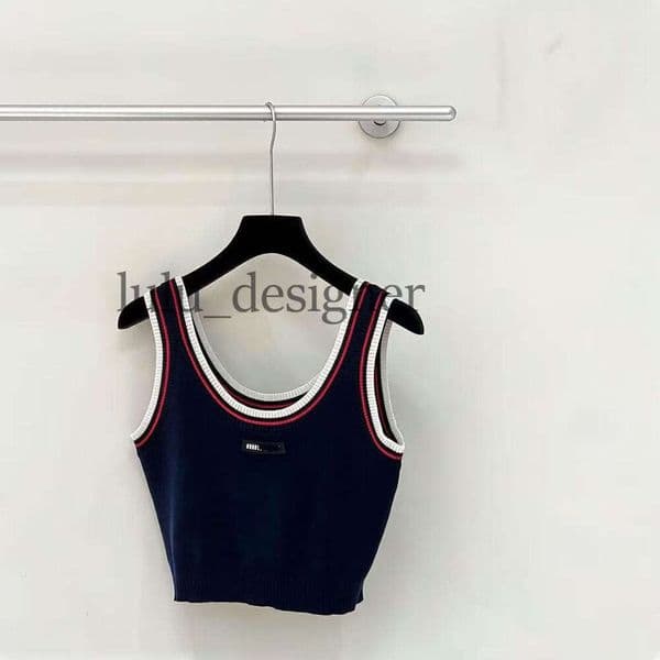 Designer tank top womens High-End Women's Clothing 26 Summer New Fashion Casual Color-Block Striped Knit Vest For Women