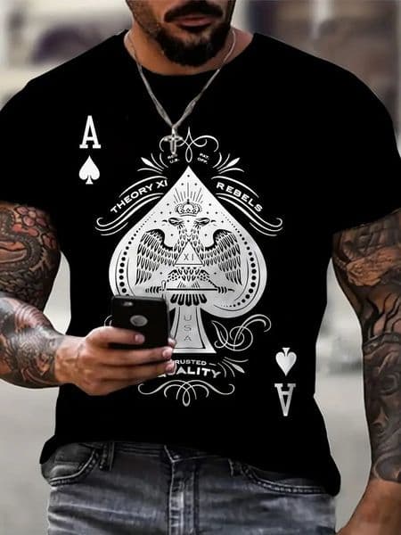 hot Free shipping luxury Men's t shirt Summer men's T-shirt fashionable printed casual round neck short sleeved shirt