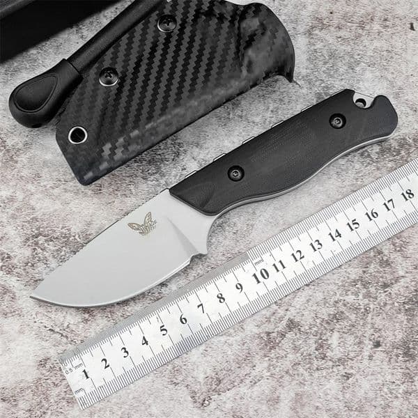 BM 15017 with K-shield Small Straight Knife 8Cr13Mov Blade G10 Handle High Hardness Portable Self-defense Tactical Knife
