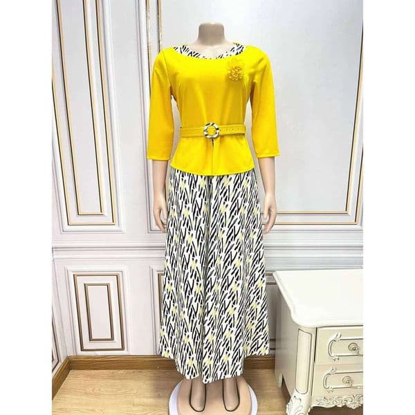 Xl-4Xl Plus Size Fashion Women's New Imitate Two Piece Round Neck Print Autumn Elegant Dress
