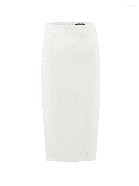 Skirts Women's High Waist Back Slit Pencil Skirt Elegant White Bodycon Midi