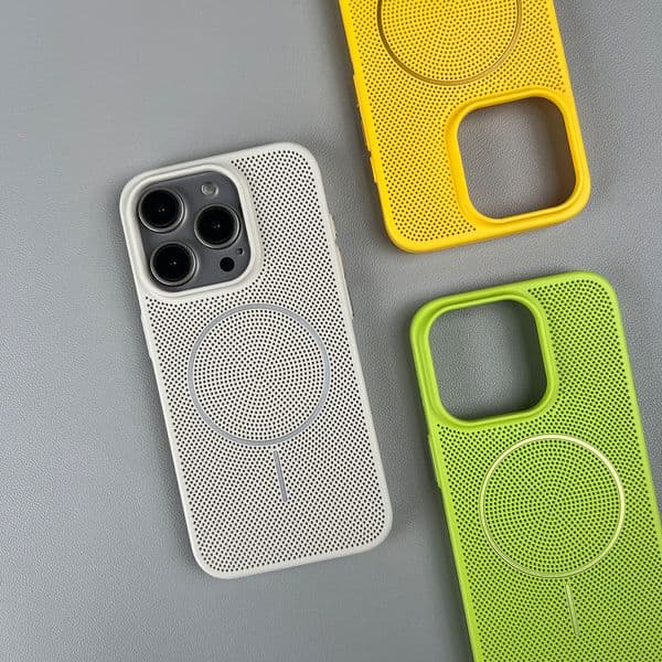 Suitable for iPhone 17 Pro Max Phone Breathable Heat Dissipation Mesh Case Fine Ring Magnetic Apple 16 Ultra-thin Shockproof