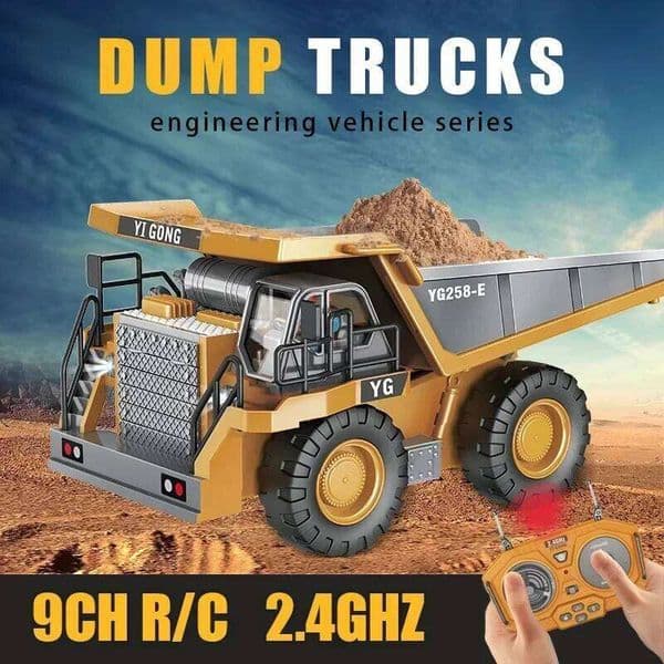 1:24 9CH RC Alloy Dump Truck Engineering Vehicle Forklift Heavy Excavator Remote Control Car Toys for Boys Children's Gifts 26H0423