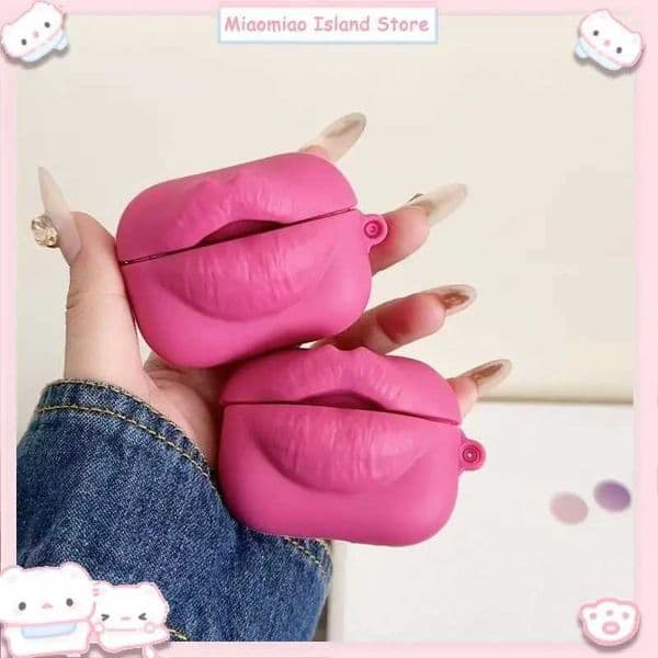 Creative 3D Lipstick Pattern Wireless Bluetooth Earphone Case Compatible With Apple AirPods Pro 1 2 3 4 Generations Prank Gift J260423