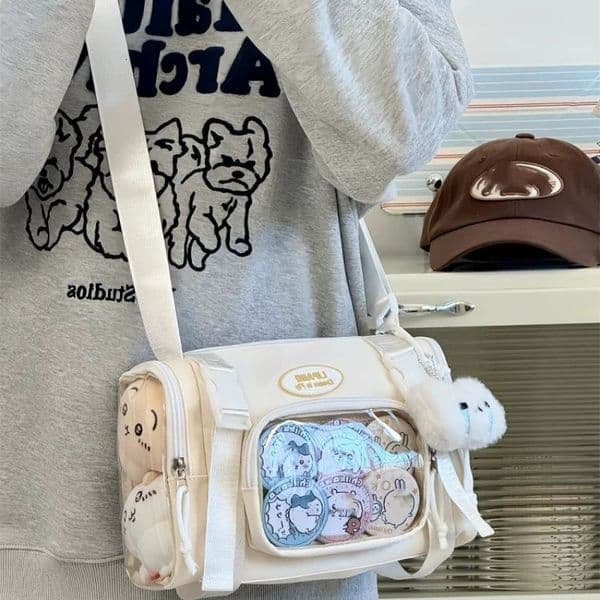 Japanese Harajuku Niche n Transparent Y2K Ulzzang Ita Bag 10cm Dolls Light Mobile Phone Student Crossbody 260422