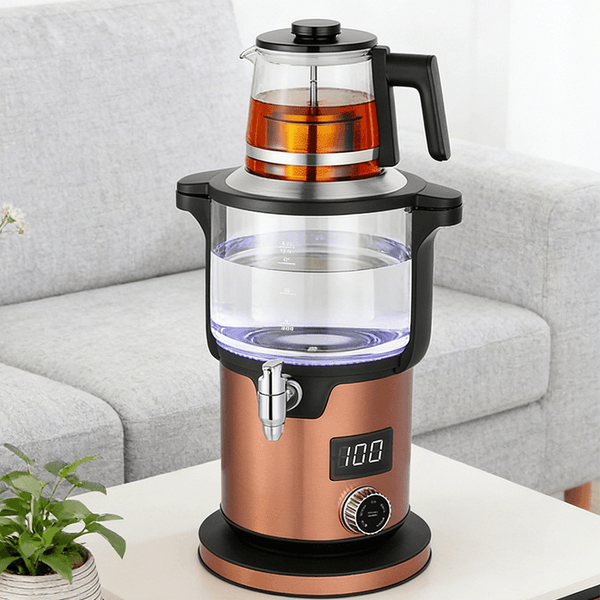YUEKON Smart Digital Keep Warm 4.5L+1.1L Automatic Tea Maker Water Boiler Electric Light on Glass Tea Kettle And Teapot