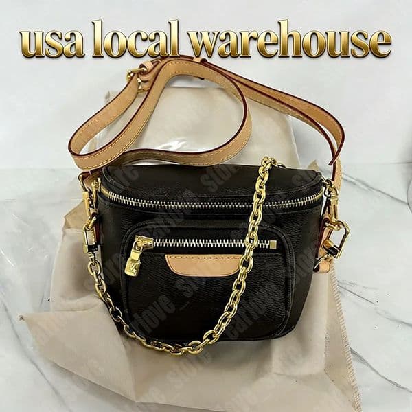 Lady Fanny Packs Designer Chain Mini Bumbag Leather Crossbody Belt Bags Men Women Luxurys Designers Chestbag Waist Bum Bag Man Fannypack