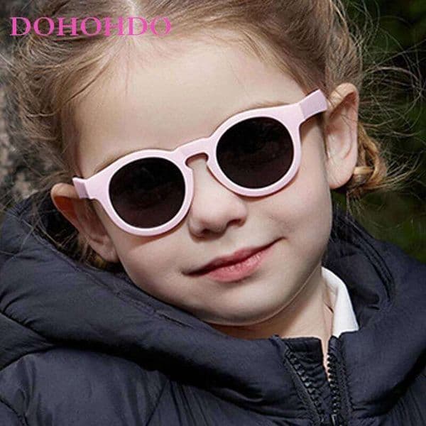 Silicone Flexible Kids Sunglasses Oval 3-10 Baby Sun Glasses Outdoors Polarized Anti UV Child Eyeglasses With Strap Neck Cord S260422