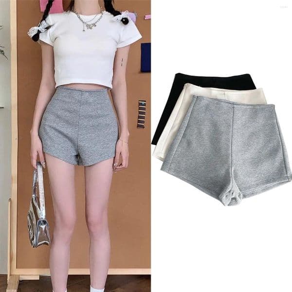 Women's Shorts Fashion High-Waisted Solid Color Stretchy Slim Casual Streetwear Must-Have