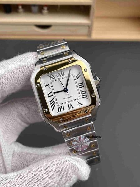 Top quality santoss watch mens watch 1847MC mechanical movement super clone watches designer watch sapphire crystal glass 316L steel 39.8mm 35.1mm with box ATC0