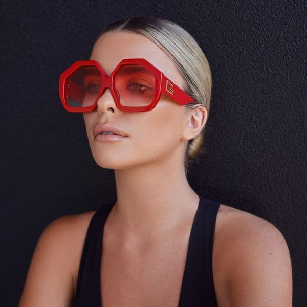 's new fashionable women's retro polygonal sunglasses, popular on Instagram, street style