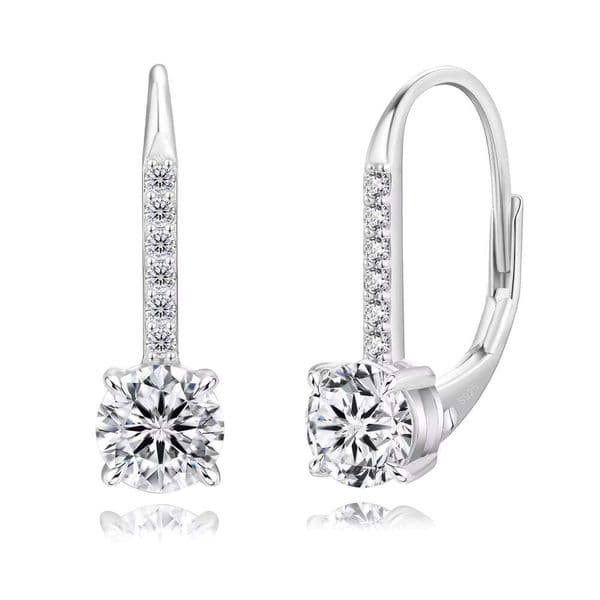 GRA Certified Moissanite Lab Diamond Exquisite Pendant Luxury Women's Wedding Gift 14K Gold Plated 925 Silver VVS Hook Earrings