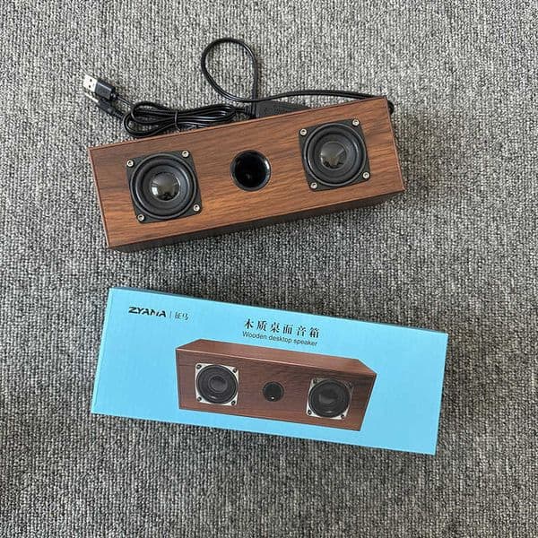Zhengma S01 Wooden Wired Speaker USB35 Audio Desktop Laptop Universal Long Single Speaker Q260423