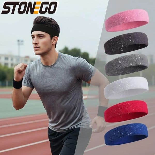 Cotton Sports Sweatbands Headbands for Women Men Yoga Gym Stretch Hair Bands Head Sweat Absorbing 6 Colors 260422