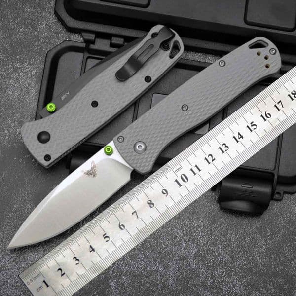 535 Mini Camping Folding Knife, D2 Steel Blade, G10 Textured Handle, Fruit Knife with Pocket Clip, Outdoor Hiking Hunting EDC Tool