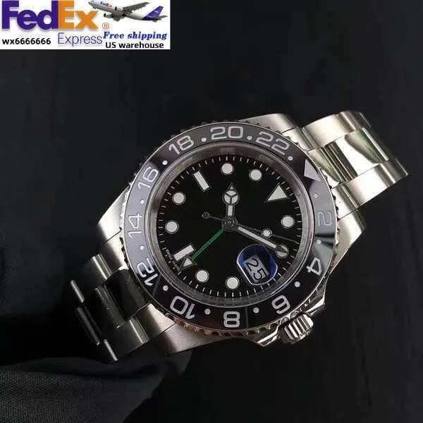 Mens Watches 40mm Automatic Mechanical Watch Full 904L Stainless Steel Blue Black Ceramic Sapphire WristWatches Super luminous montre de luxe Gifts R1