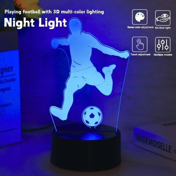 Touch Seven Color Gradient Soccer 3D Night Desktop, Bedroom Atmosphere Light, Room Decoration Light