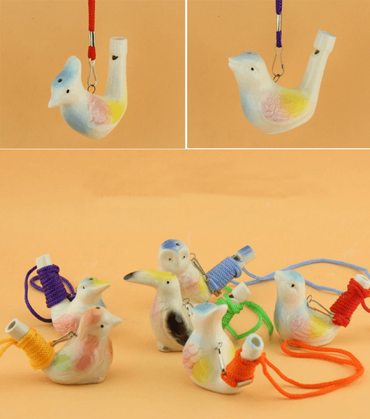 Creative Water Bird Whistle Ceramic Clay Bird Ceramic Glazed Song Chirps Whistle Children Kids Toys Gifts Mini Animal Peacock Whistles Retro Craft