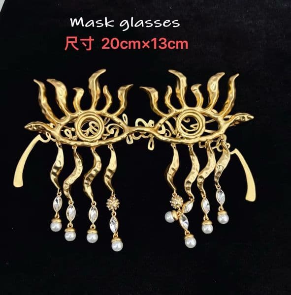 New Designed women bracelet Mask eyes glasses copper 18K gold plated earring necklace Designer Jewelry Schiaparelli-B1002