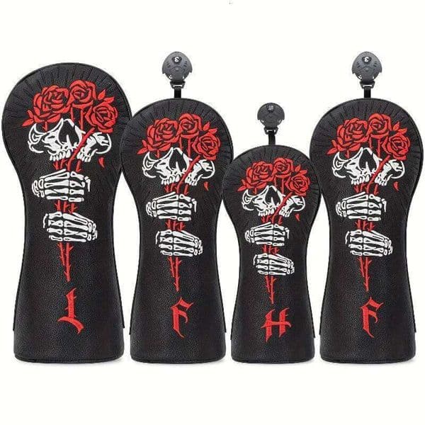 1pc Rose Skull Design Cover, Golf Club Accessories, Dustproof and Durable, Protecting the Ball 26Y0423