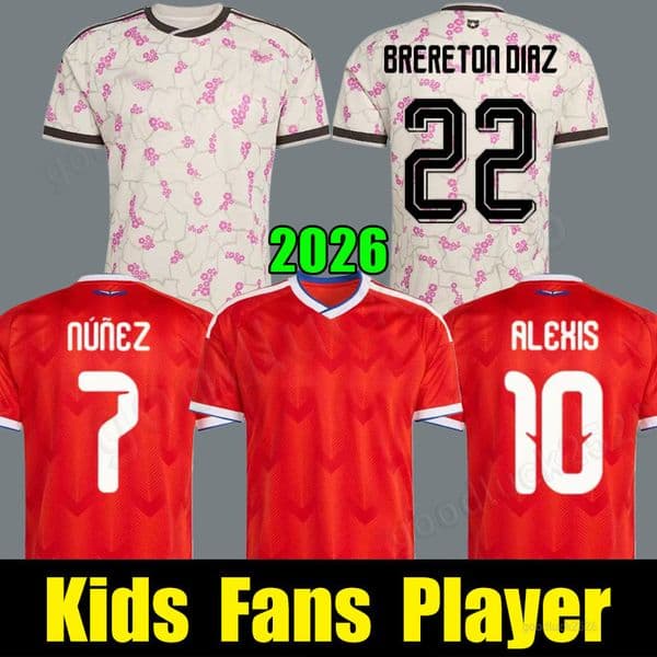 2026 World Cup 2026 2027 chile soccer jersey 26 27 Felipe Loyola Marcelino Nunez Dario Osorio Gabriel Suazo Home red Football uniform men kids Fans