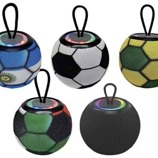 New World Cup Fabric Round Creative Gift Portable Desktop RGB Lighting Outdoor Subwoofer Bluetooth Speaker Q260423