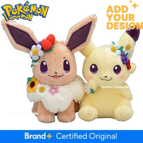 18cm Easter Spring Festival Pokemon Pikachu Toys Kawaii Garland Decor Eevee Plush Doll Pillow Xmas Gift For Children