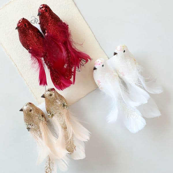 New Christmas Red White Simulation Bird Decor Christmas Tree Garden Ornament Christmas Decorations Wholesale