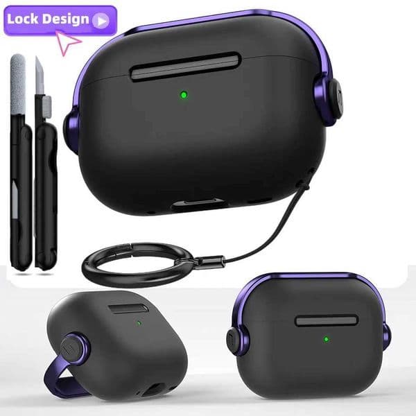 For Airpods 4 Shockproof Case with Secure Lock CleanKit Music Headset Earphone Protective Case Cover For Airpods Pro/Pro 2 J260423