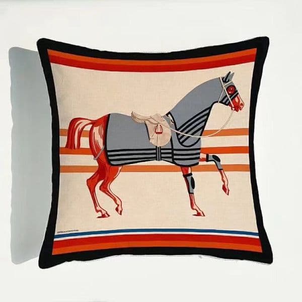Luxury Horse Print Velvet Throw Pillow Cover American Light Luxury Decorative Cushion Case for Sofa Living Room Bedroom Bedding Home Decor 45x45cm