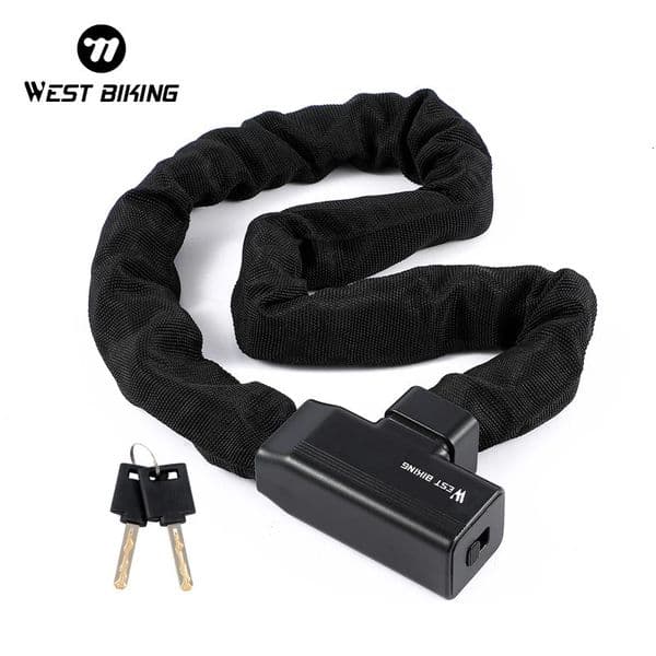 WEST BIKING Bicycle Chain Lock Portable Antitheft High Security MTB Mountain Bike With 2 Keys For Scooter Electric 260422