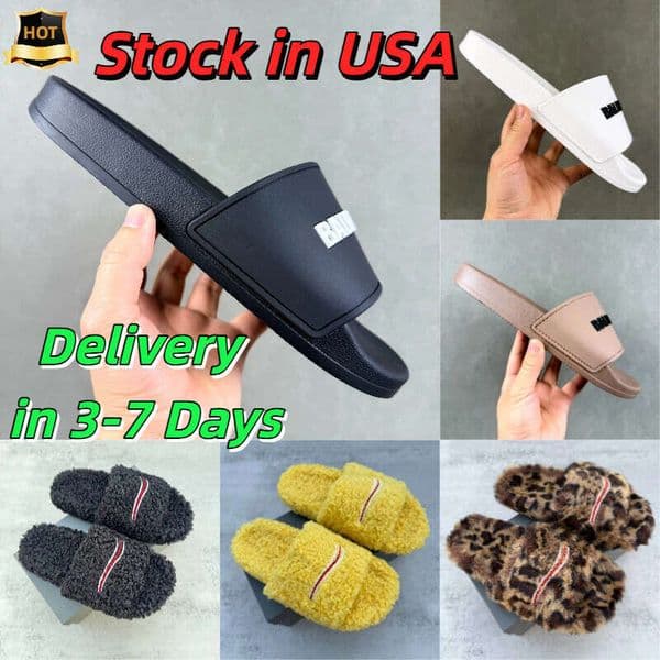 Luxury triangle Slides Designer men women Slippers Ladies Wool Winter Fur Fluffy Furry Warm Letters Sandals Comfortable Fuzzy Girl Paris Flip Flop Slipper 35-46
