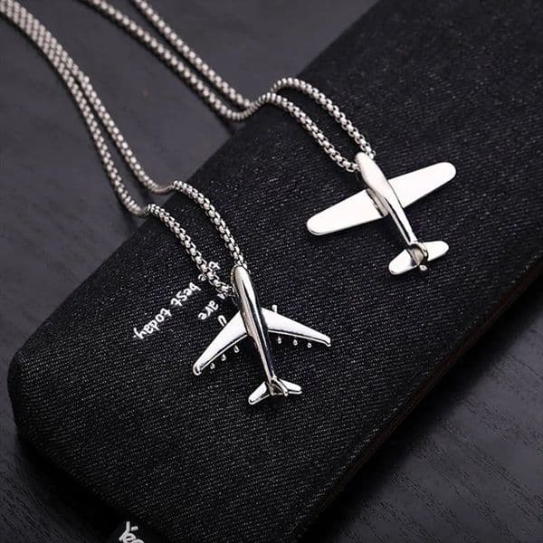 Noter Trendy Men Airplane Necklace 28 Inchs Long Collar Hiphop Rock Pendant Colar Masculino Male Accessories Boyfriend Gift 260423
