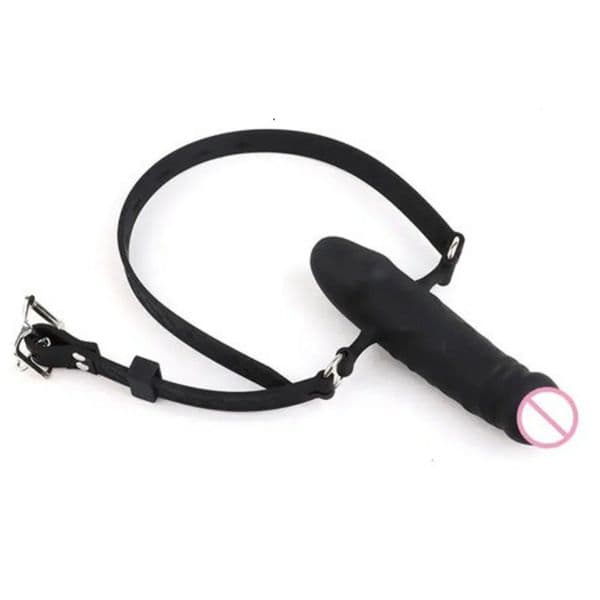 2026 New Adult Toys Bondage Boutique Leather And Studs Dildo Gag Couple adult toys Oral Sex Double-Ended Dildos Adult Toys Open Mouth Dong Plug Lesbian 231116 F 01015