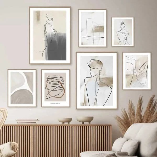 2026 Surresm Abstract Lines Curve Woman Art Canvas Painting Boho Geometry Posters And Prints Wall Pictures Living Room Decor C251028 Free Shipping 002