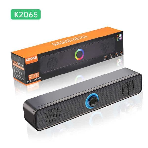 K2065 Wired USB Desktop Home Desktop Notebook Long Bar Speaker Desktop Long Bar Portable Subwoofer Q260423