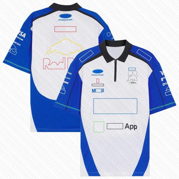 F1 2026 Team Replica T-shirt Men Formula 1 Racing Logo T-shirt Driver Zip Collar Polo Shirt Motorsport Fans Breathable Short Sleeve Tee