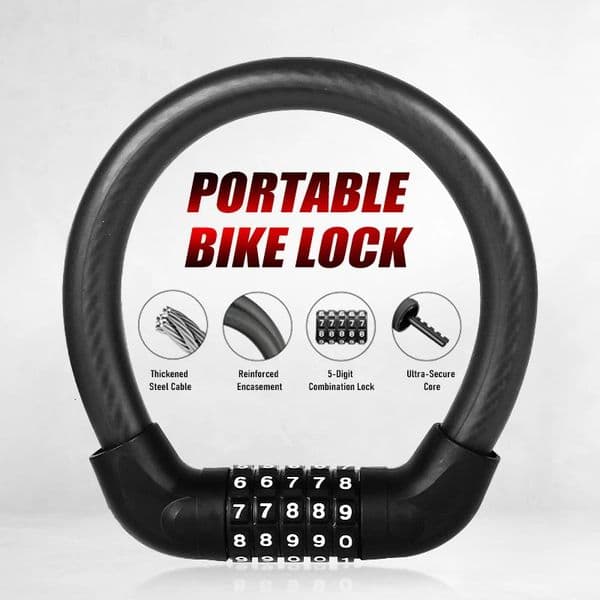 5Digit Combination Bike Lock HeavyDuty Universal Bicycle for Mountain BikeScooterMotorcycles AntiTheft Protection 260422