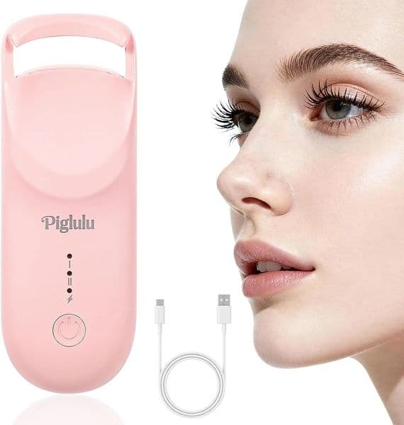 Mini Electric Eyelash Curler for Women Fast Heating Long-Lasting Curl 2 Temp Levels Safe Silicone Pad USB-C Charging 260423