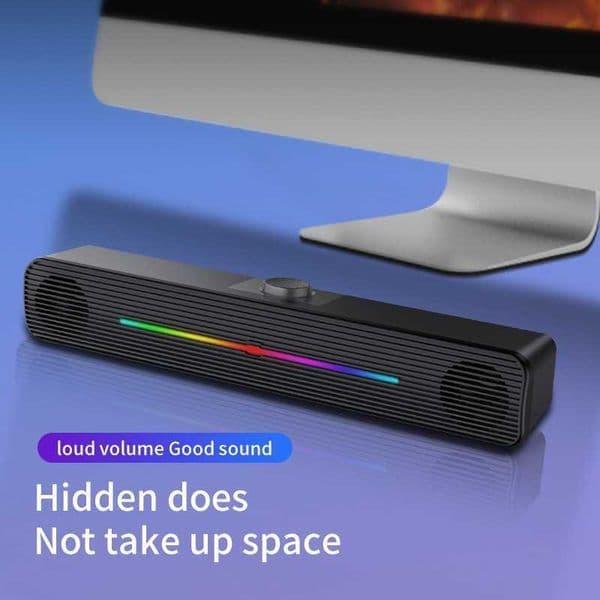 RGB computer audio game laptop desktop usb multimedia small speaker long strip luminous subwoofer Q260423