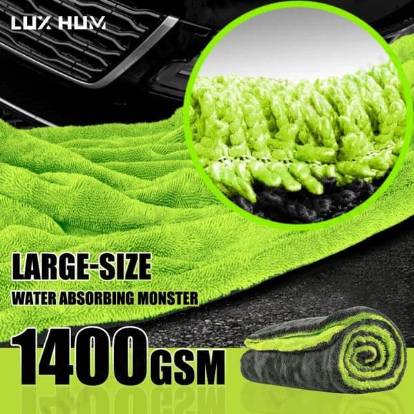 1400GSM UltraThick Drying Towel for CarMotorcycle Oversized 60x120cm Cleaning Cloth Soft High Absorbent Car Detailing 260420