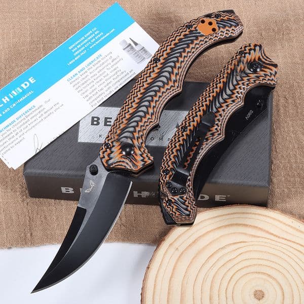 BM Mini Bedlam 865 Tactical Folding Claw Knife D2 Blade G10 Handle Portable Outdoor Utility Knife with Hunting Function thumbnail 2