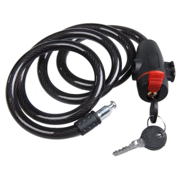 Universal AntiTheft Steel Coil Cable Motorcycle Lock Bicycle with Key 260422