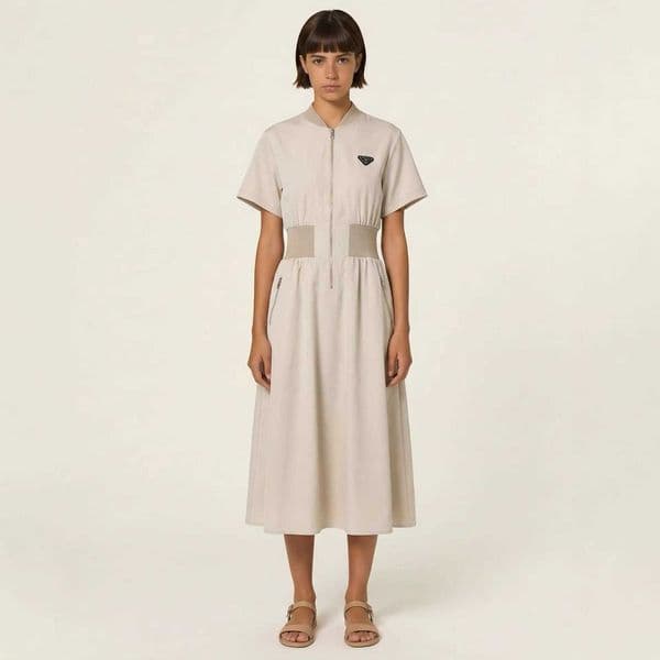 women Designer Dress Waist-cinching With Zipper Design Old Money Style Versatile New Spring-summer