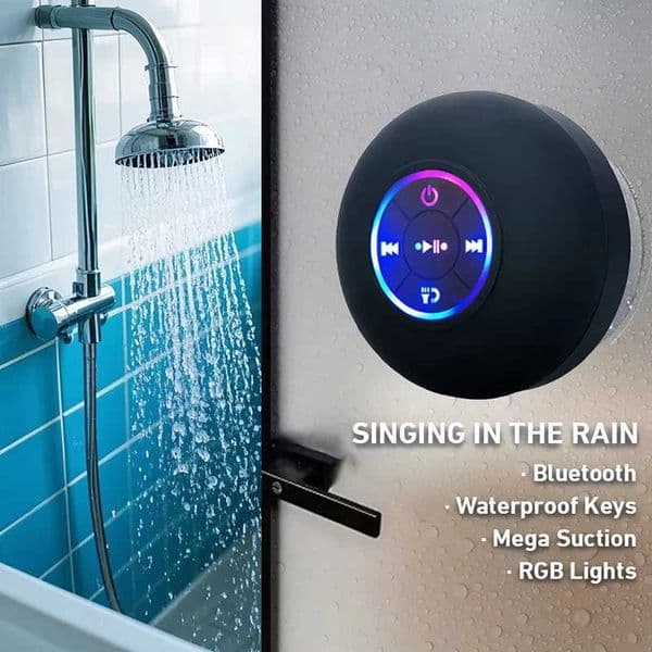 Portable Wireless Bluetooth Speaker with LED Light IPX4 Waterproof Q260424