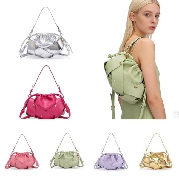 Hot-selling Women's Bags High-end Hand-woven Bags Shoulder Crossbody Bags Drawstring Bags Design Sense Commuter Bags