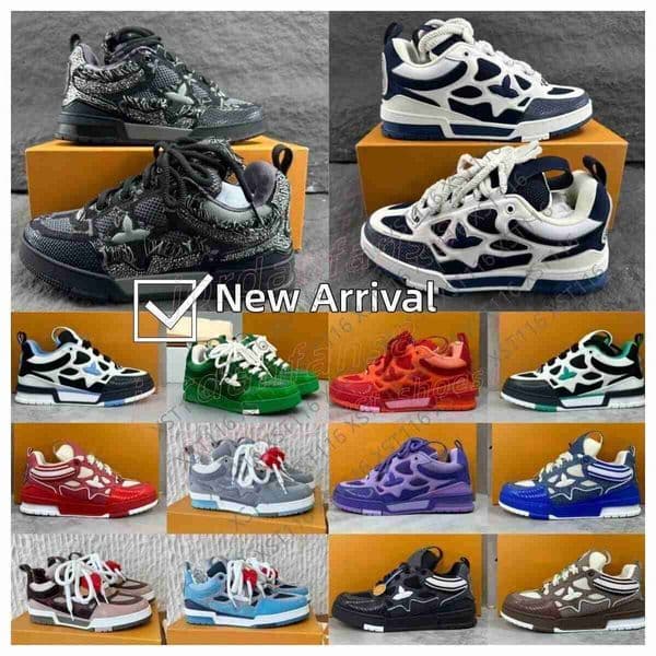 Lvs Shoes For Women Trainers trainers top mens sneakers shoe high quality casual platform trainers leather sneakers lace-up overlays size 35-46 New