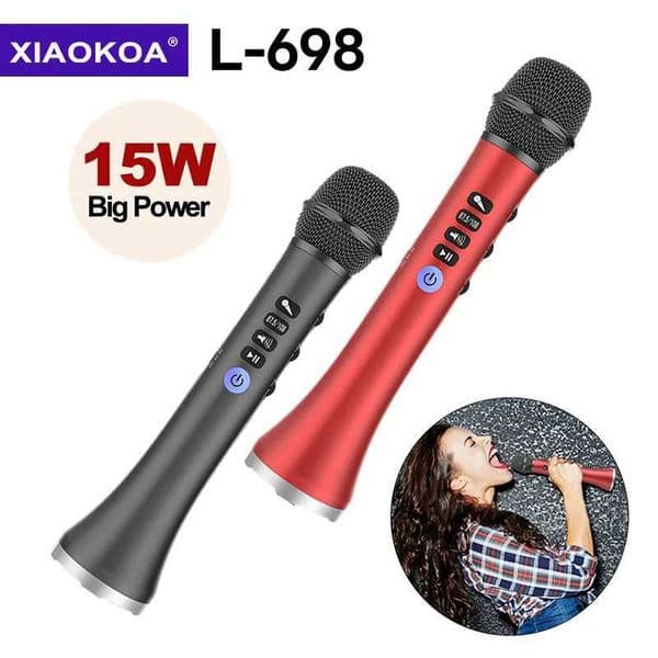 XIAOKOA L-698 15W Wireless Karaoke Microphone Bluetooth Speaker 4000mah 2in1 Handheld SingRecording KTV Player for iOS/Android J260423