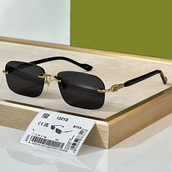 Fashion design sunglasses 1221S square lens rimless K gold plating simple and versatile style summer outdoor uv400 protection glasses top quality gifts